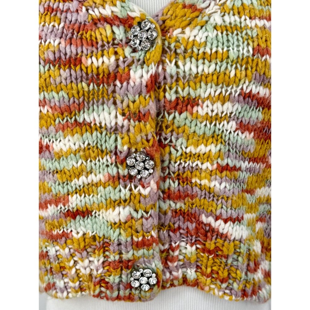 Wild Fable Multicolored Rhinestone Button Front Cardigan Knit| Boho Indie Sleaze - Picture 4 of 16